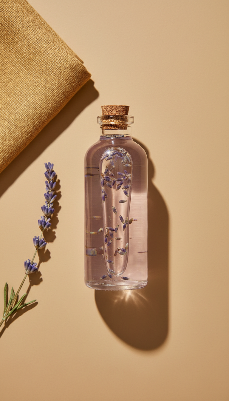 Lavender Infused Massage Oil Apothecary Bottle
